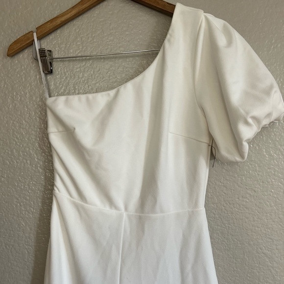NWOT Cheerful Captivation White One-Shoulder Wide-Leg Jumpsuit - Picture 4 of 8
